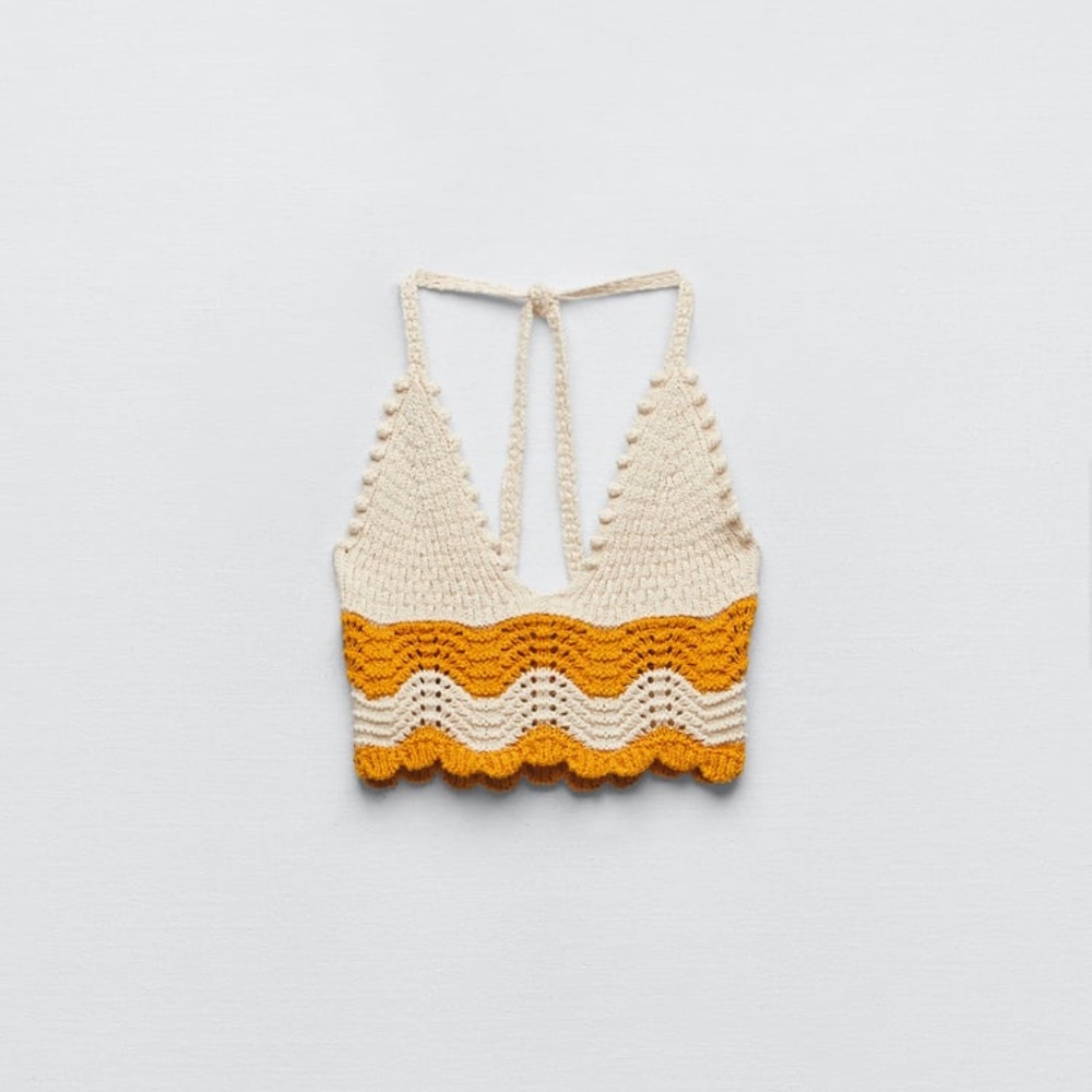 Zara Crochet Halter Crop Top